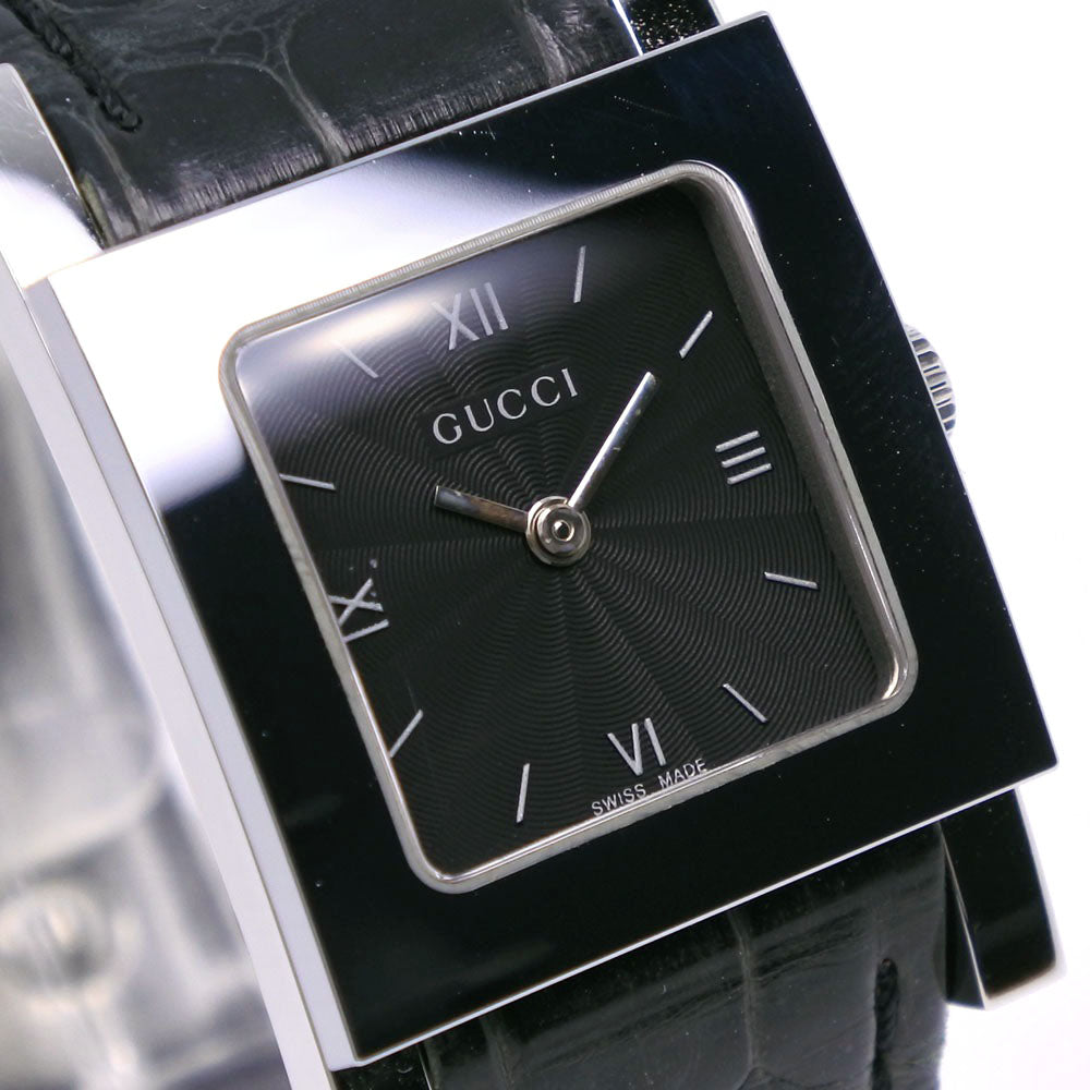 GUCCI Watches Quartz 7900L.1 Stainless Steel , Leather black black dial Women Used