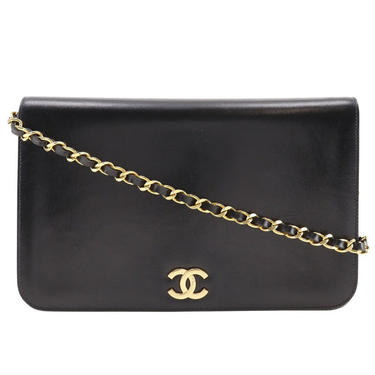 CHANEL Shoulder Bag Calfskin black vintage COCO Mark ChainShoulder Women Used