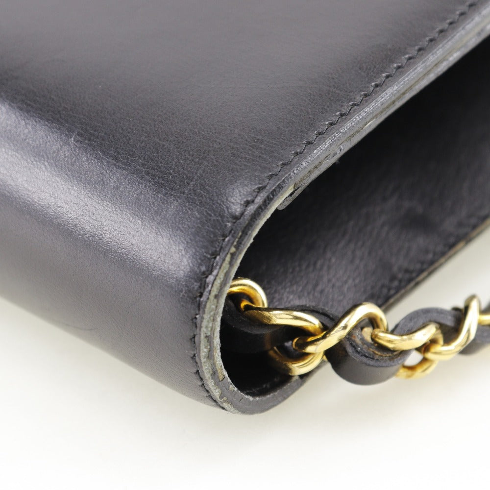CHANEL Shoulder Bag Calfskin black vintage COCO Mark ChainShoulder Women Used