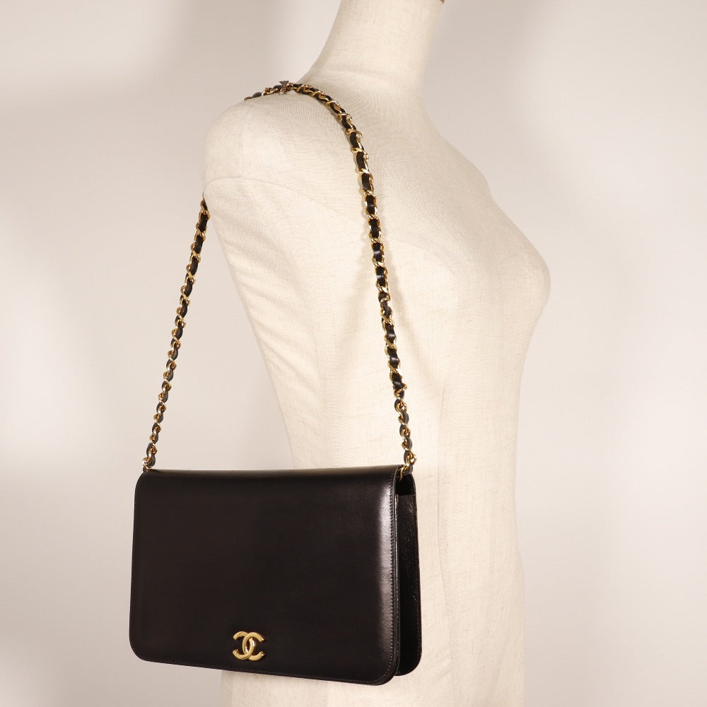 CHANEL Shoulder Bag Calfskin black vintage COCO Mark ChainShoulder Women Used