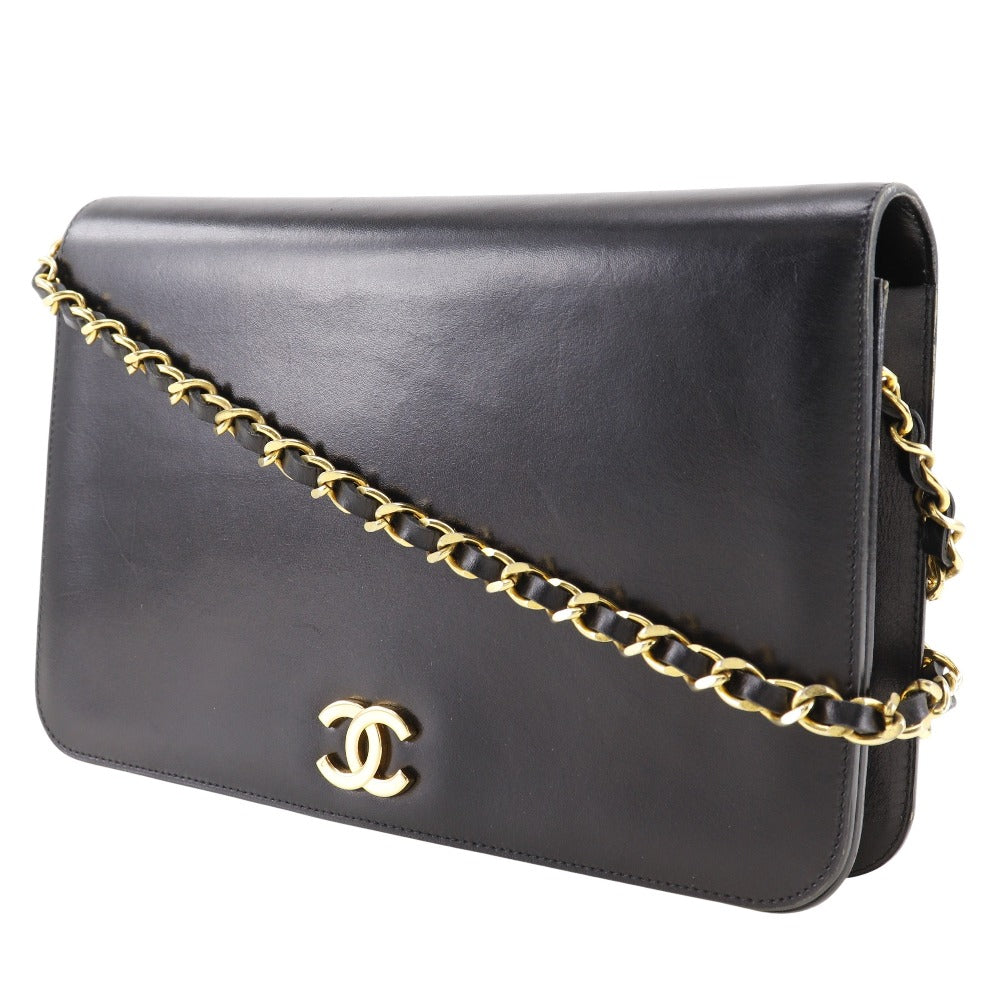 CHANEL Shoulder Bag Calfskin black vintage COCO Mark ChainShoulder Women Used