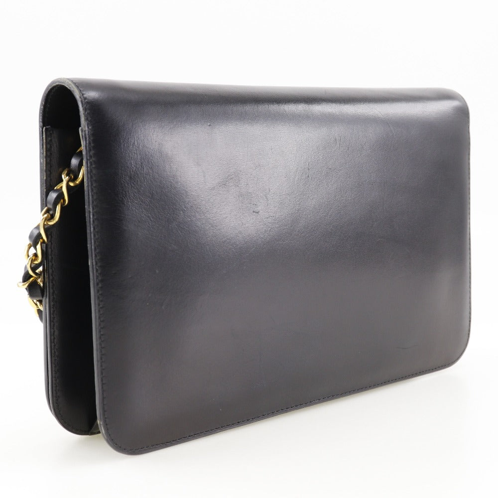 CHANEL Shoulder Bag Calfskin black vintage COCO Mark ChainShoulder Women Used