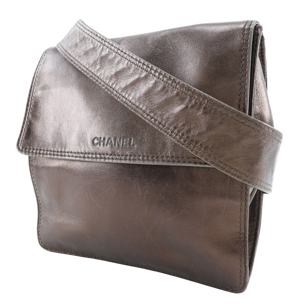 CHANEL Shoulder Bag Calfskin bronze one belt Women Used