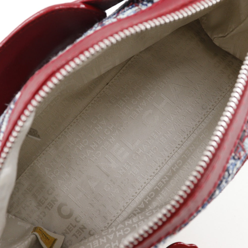 CHANEL Shoulder Bag tweed Red Clover charm one belt Women Used