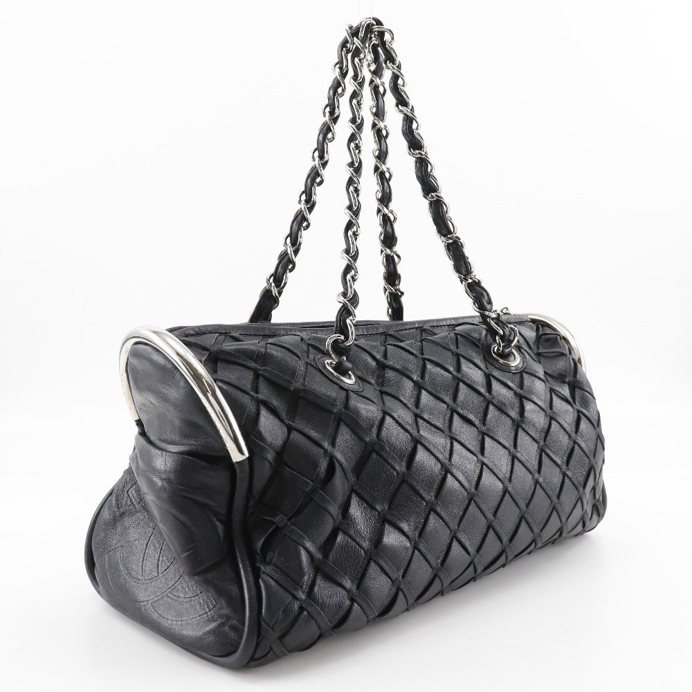 CHANEL Tote Bag lambskin black COCO Mark Matrasse Chain bag Women Used