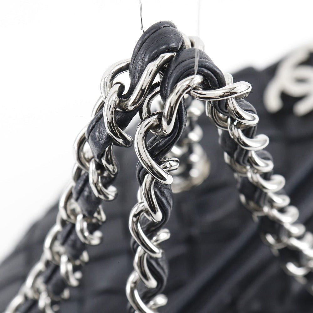 CHANEL Tote Bag lambskin black COCO Mark Matrasse Chain bag Women Used