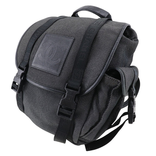 CHANEL Backpack canvas Black / Silver Sports line Backpack