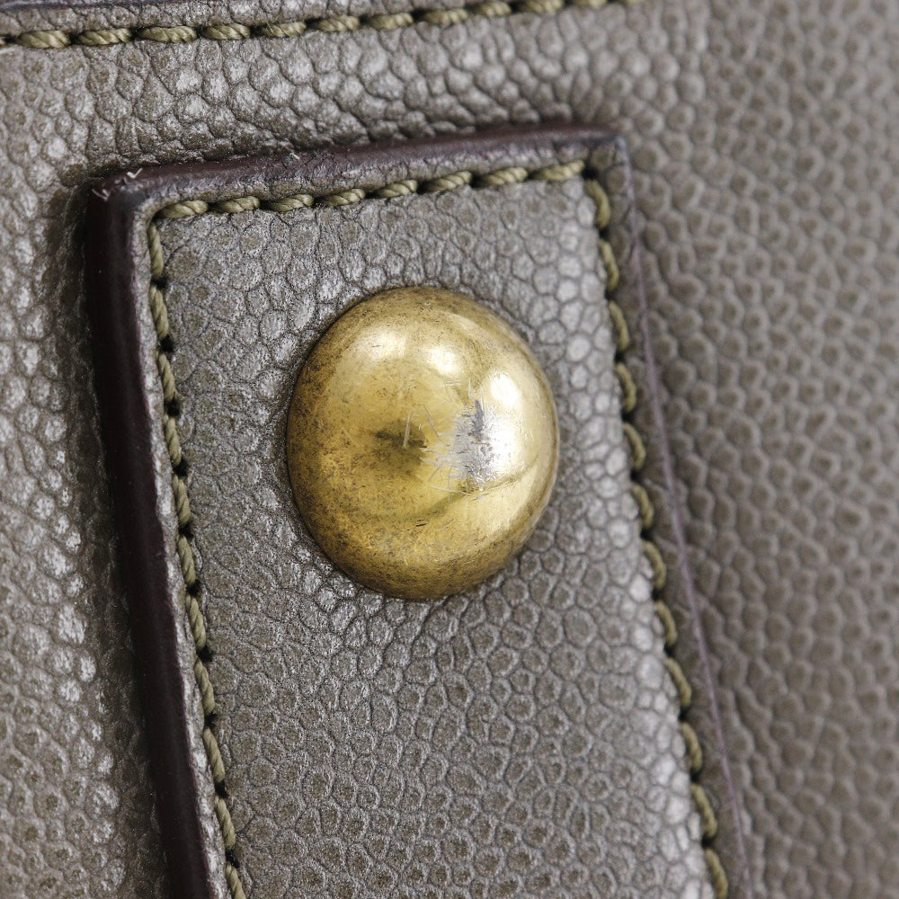 CHANEL Tote Bag Caviar skin gray 2WAY ChainShoulder 2.55 Women Used