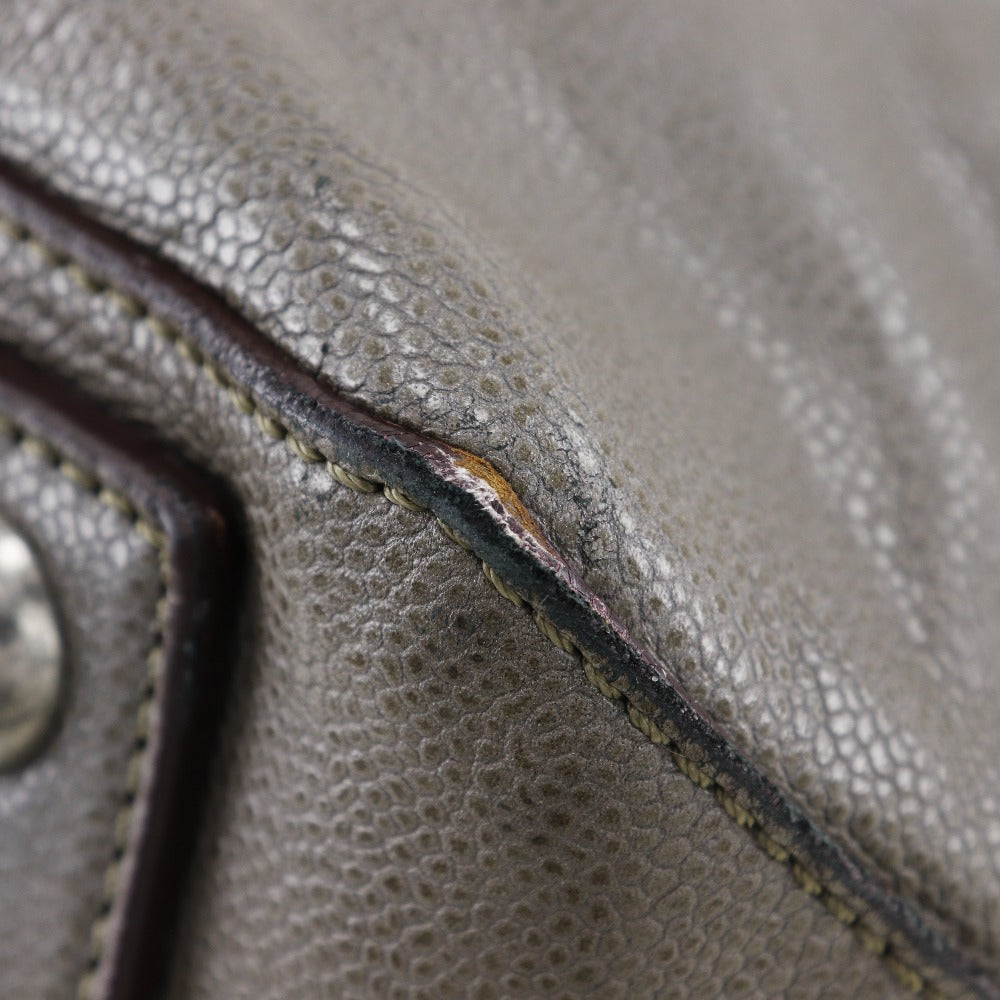 CHANEL Tote Bag Caviar skin gray 2WAY ChainShoulder 2.55 Women Used