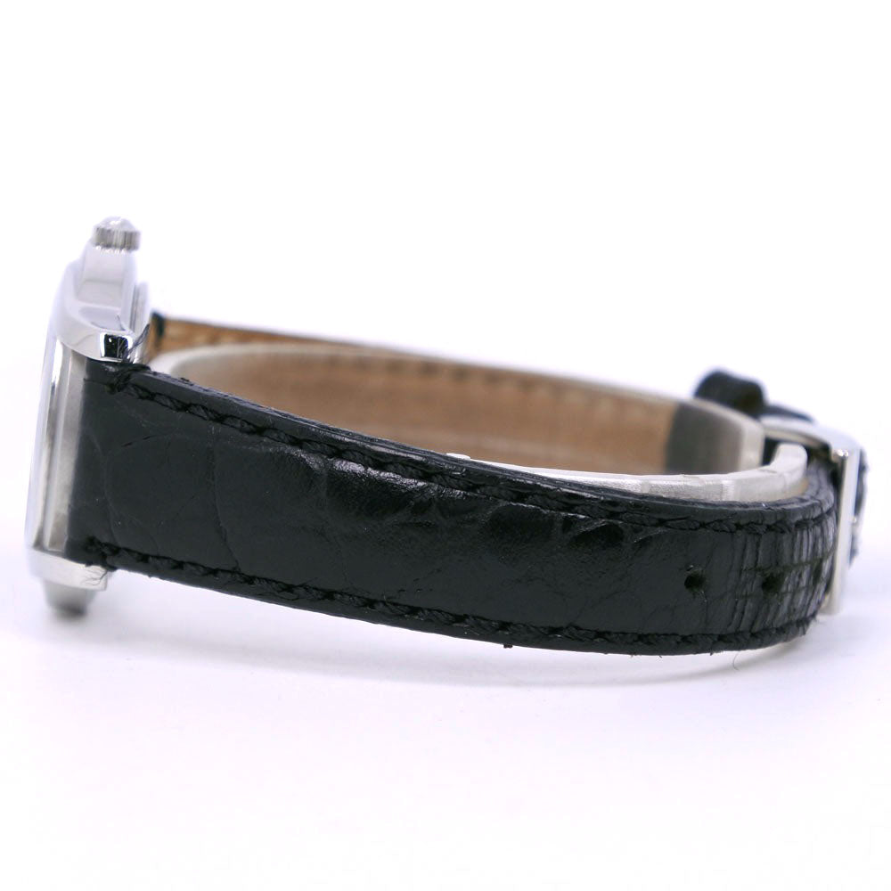 GUCCI Watches Quartz 5500L Stainless Steel , Leather Silver black dial Women Used