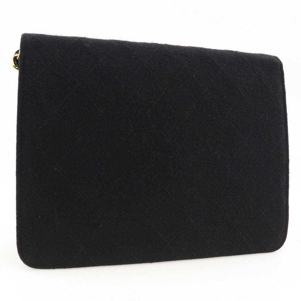 CHANEL Shoulder Bag cotton black Matrasse ChainShoulder