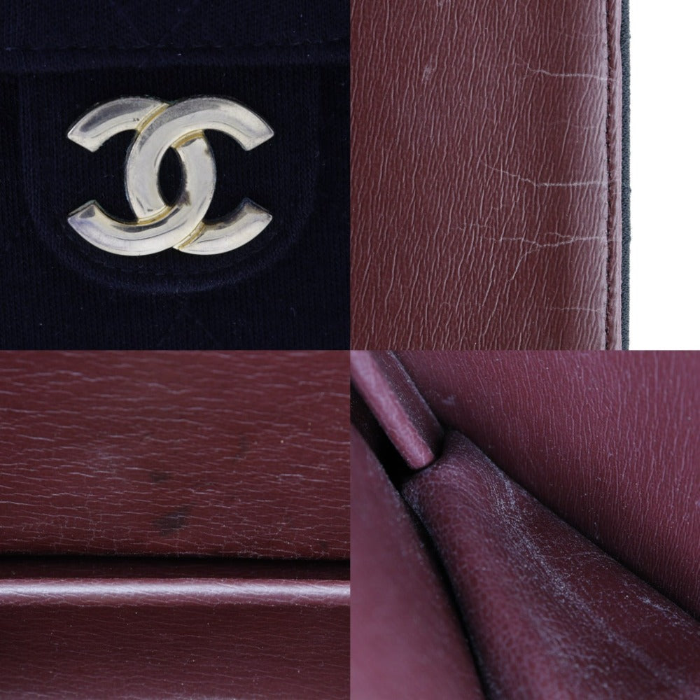 CHANEL Shoulder Bag cotton black Matrasse ChainShoulder