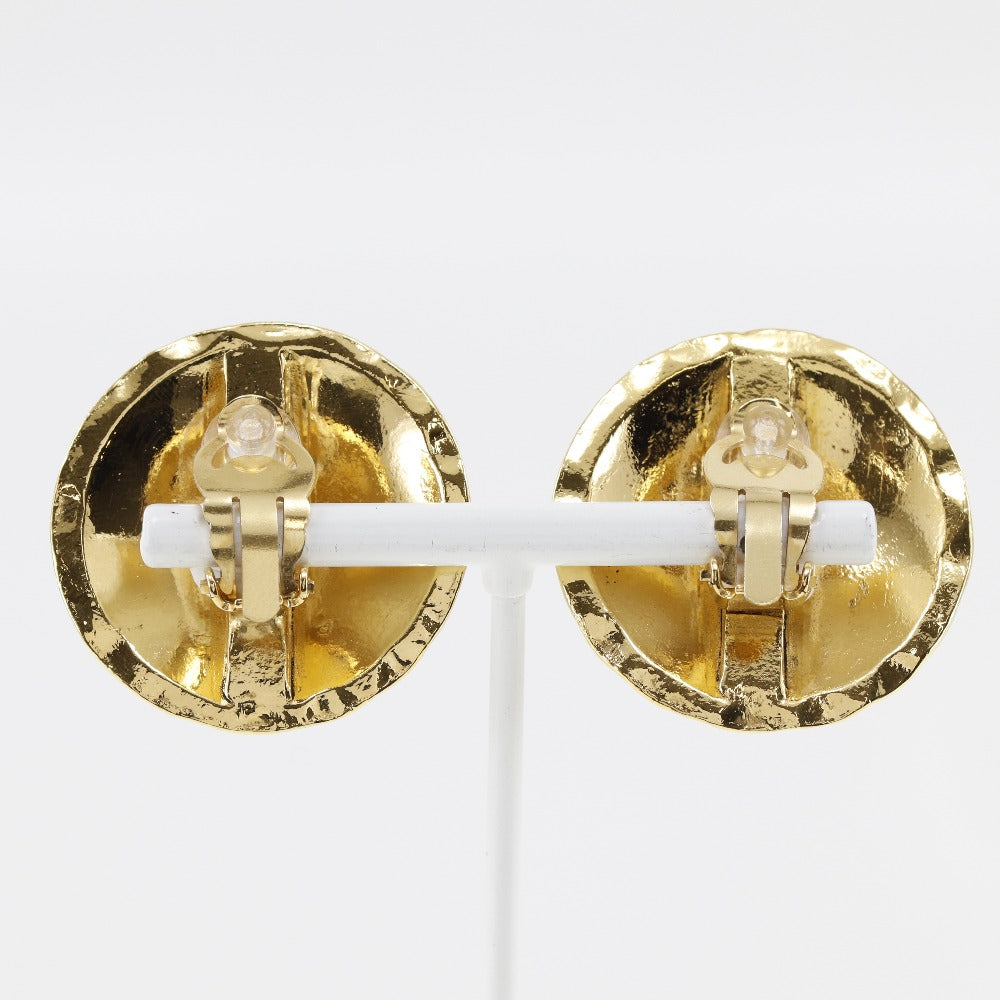 CHANEL Earring Plated Gold gold Matrasse COCO Mark Women Used