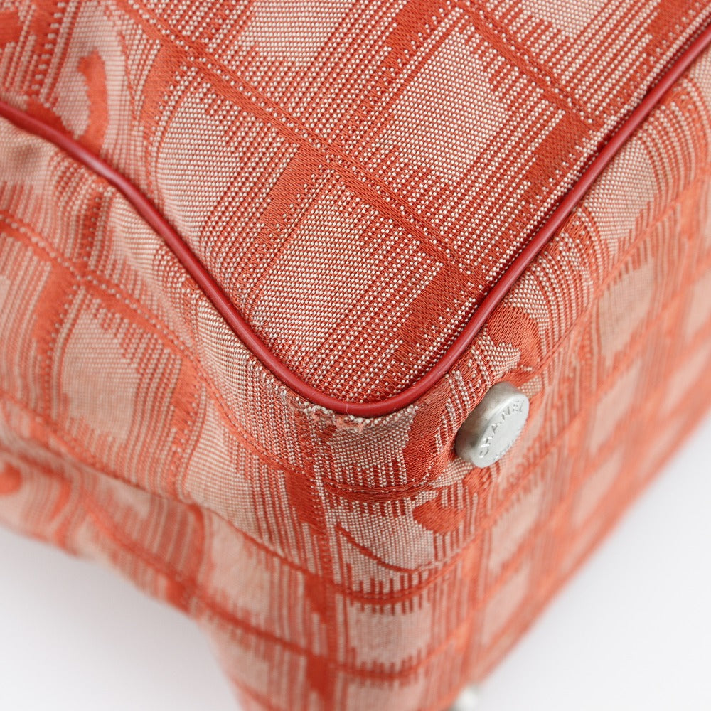 CHANEL Tote Bag Nylon canvas Red New travel line Tote MM
