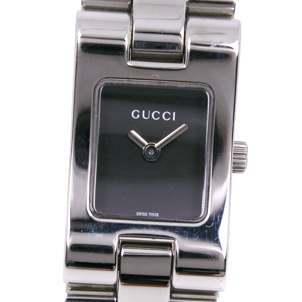 GUCCI Watches Quartz 2305L Stainless Steel Silver black dial Women Used