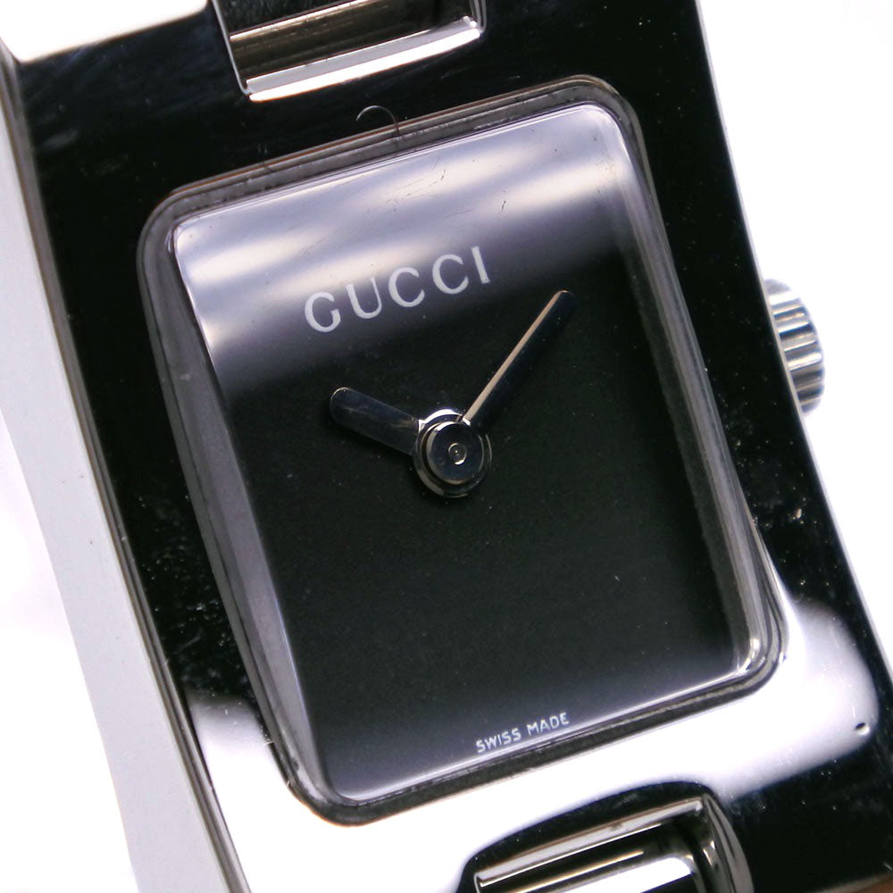 GUCCI Watches Quartz 2305L Stainless Steel Silver black dial Women Used