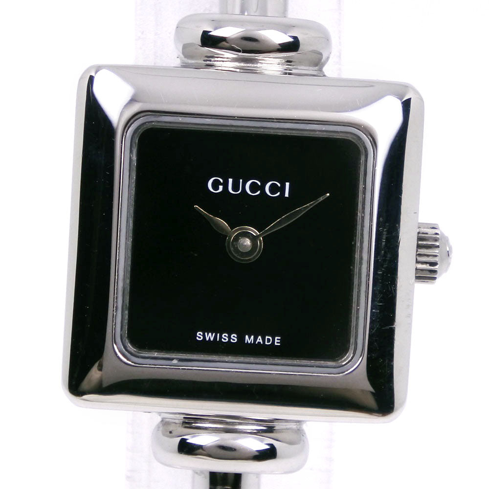 GUCCI Watches Quartz 1900L Stainless Steel Silver black dial Women Used