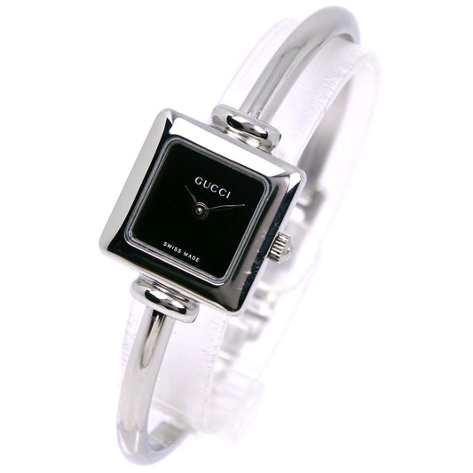 GUCCI Watches Quartz 1900L Stainless Steel Silver black dial Women Used