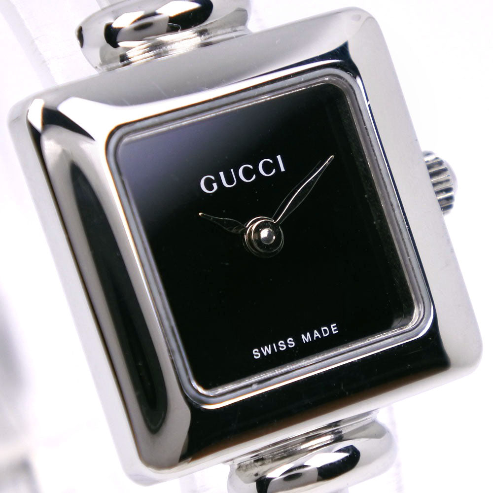 GUCCI Watches Quartz 1900L Stainless Steel Silver black dial Women Used
