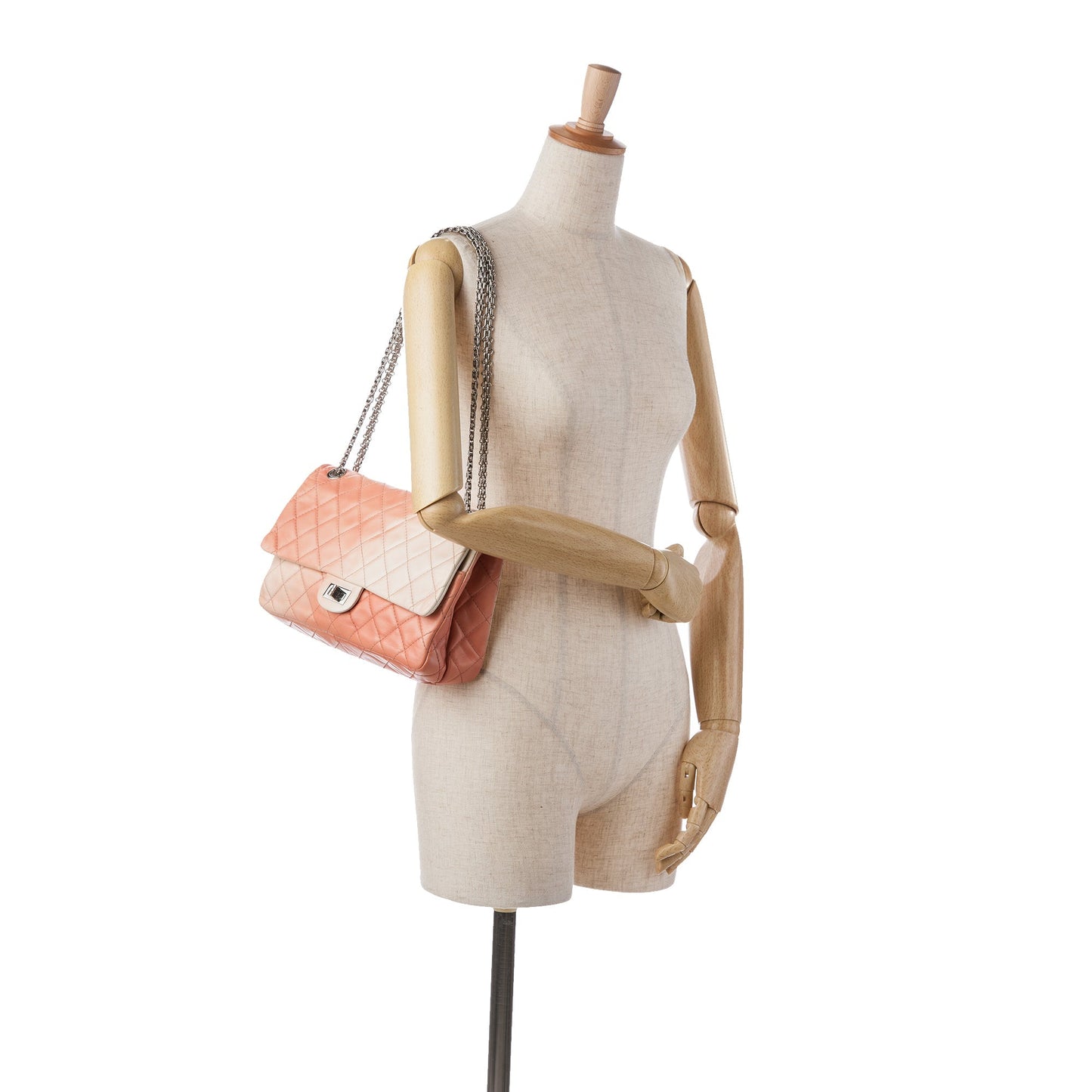 Orange Chanel Ombre Reissue 225 Double Flap Shoulder Bag