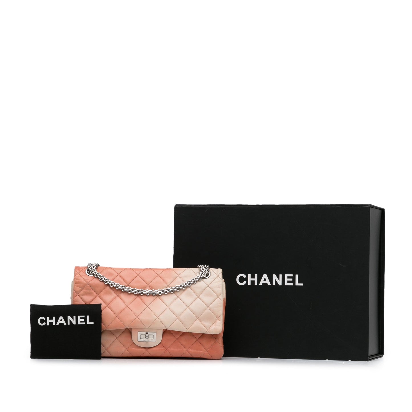 Orange Chanel Ombre Reissue 225 Double Flap Shoulder Bag