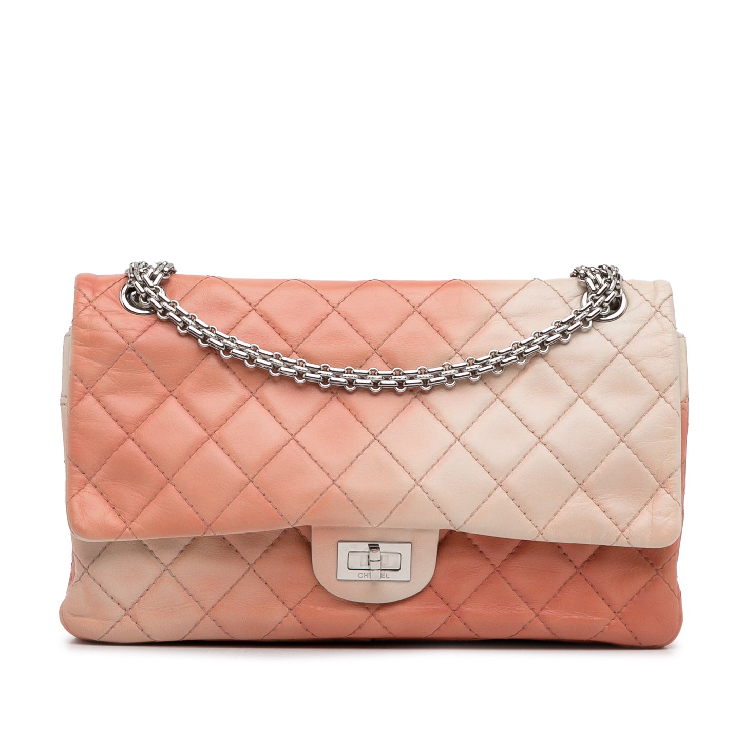 Orange Chanel Ombre Reissue 225 Double Flap Shoulder Bag