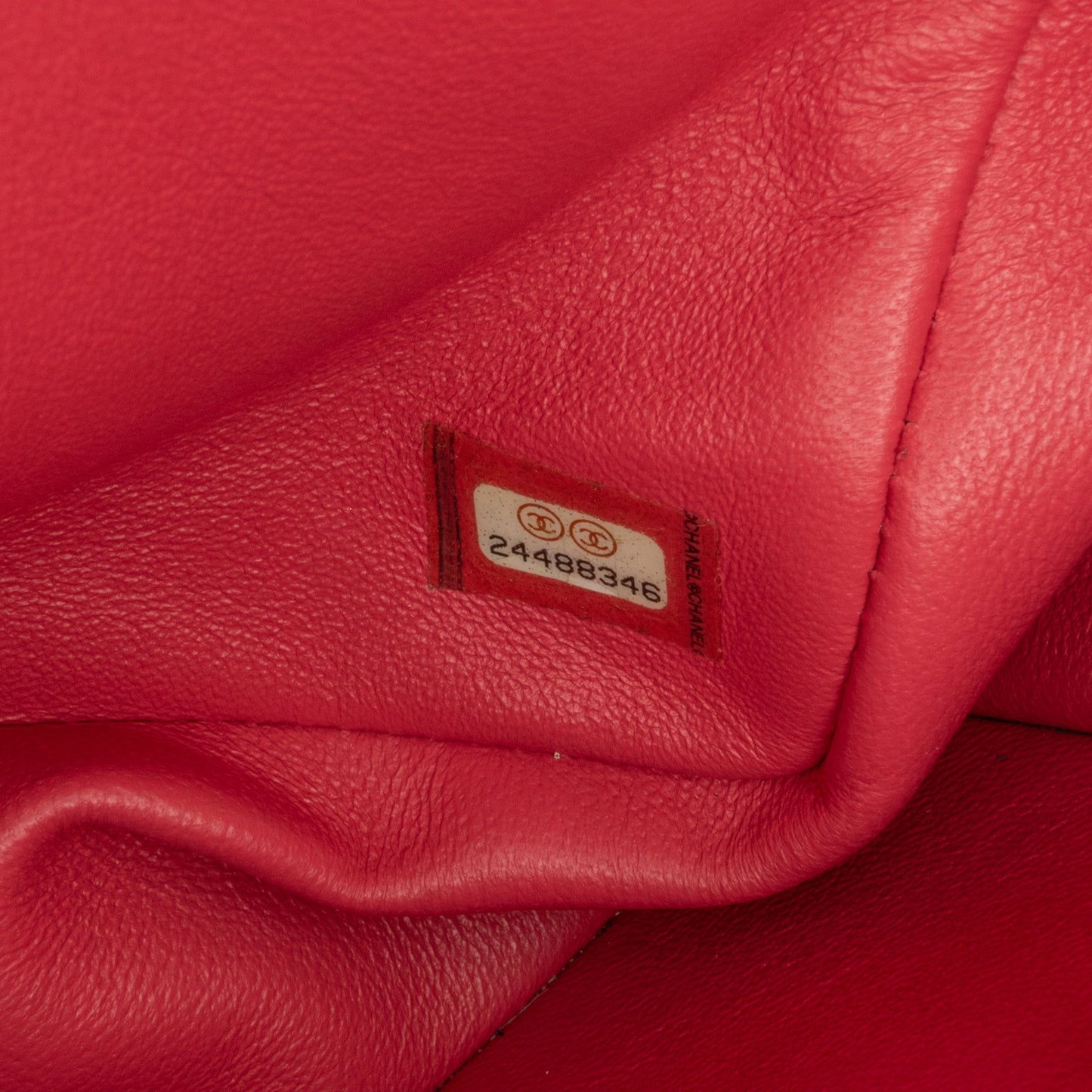 Red Chanel Mini Square Classic Chevron Lambskin Single Flap Crossbody Bag