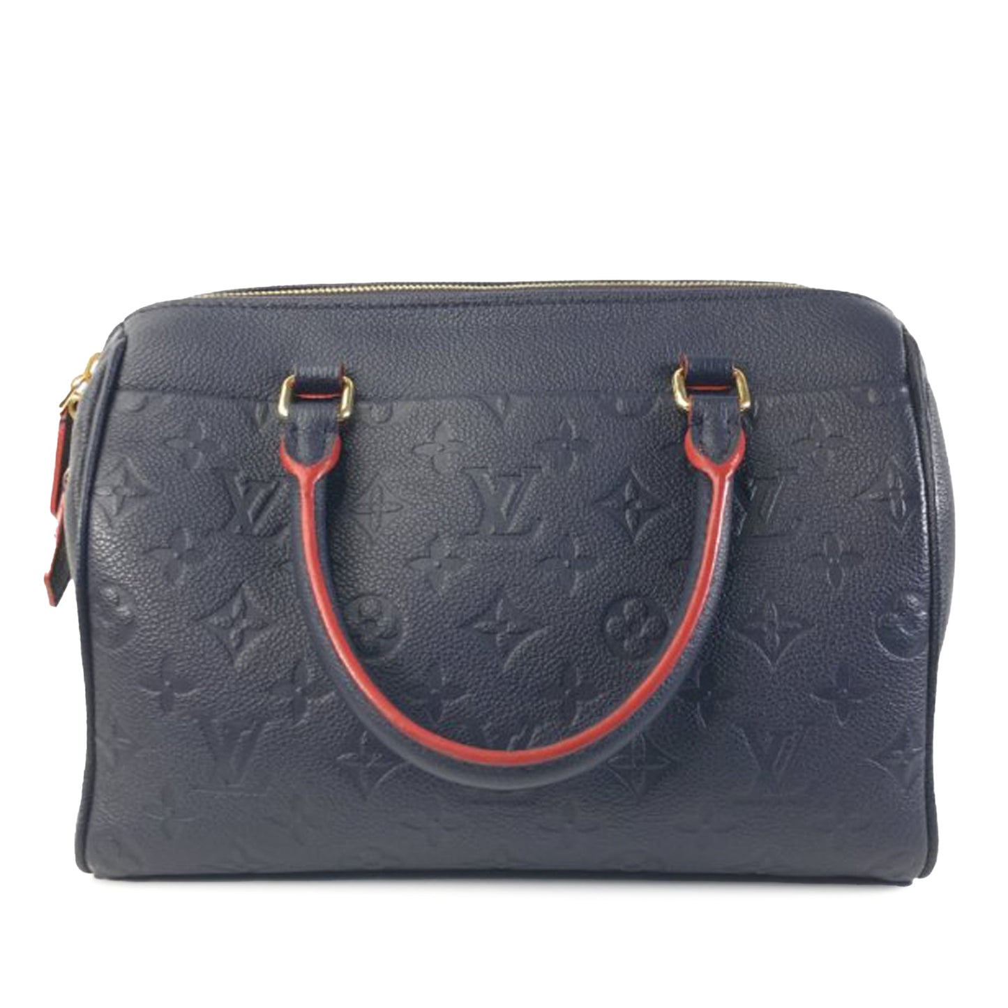 Blue Louis Vuitton Monogram Empreinte Speedy Bandouliere 25 Satchel