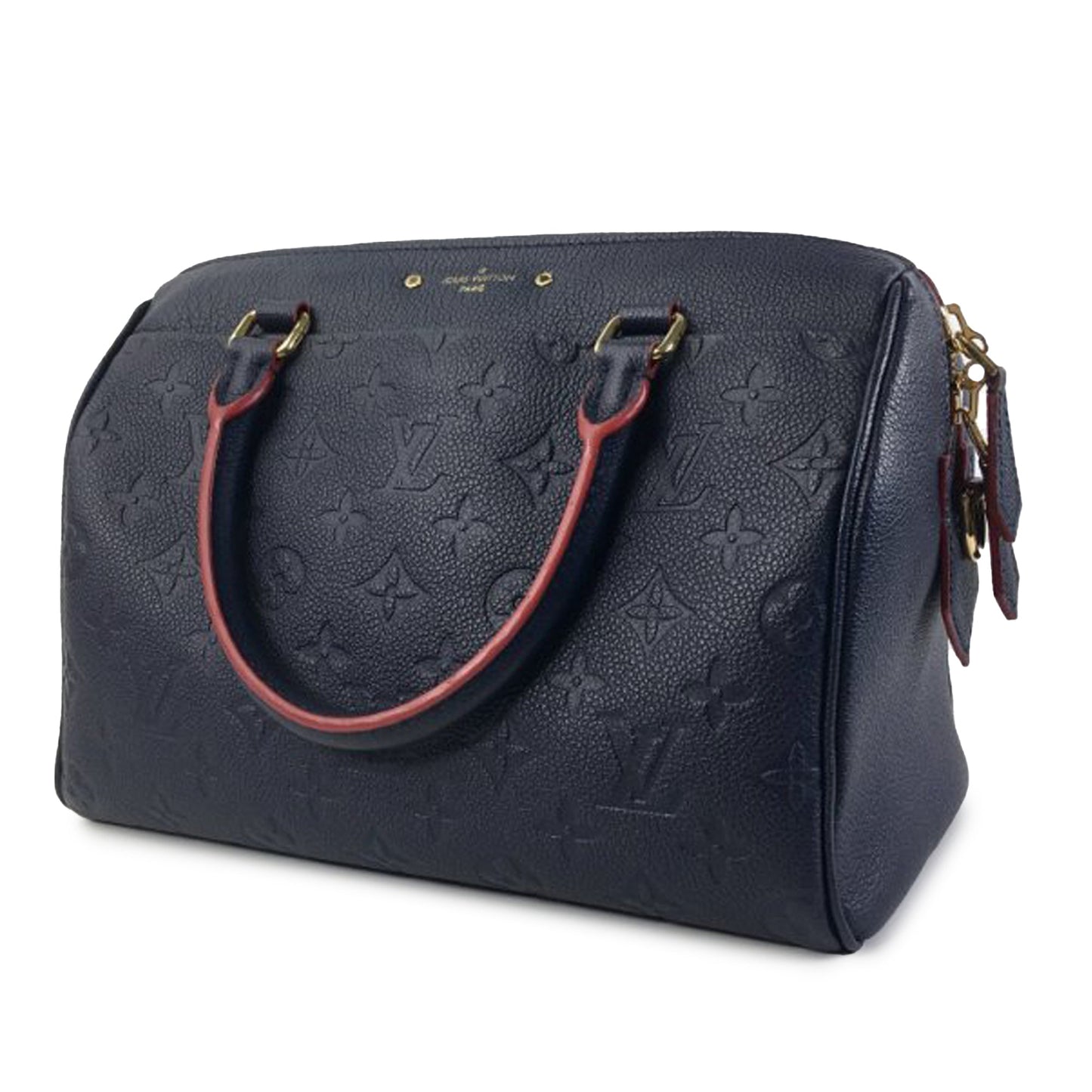 Blue Louis Vuitton Monogram Empreinte Speedy Bandouliere 25 Satchel