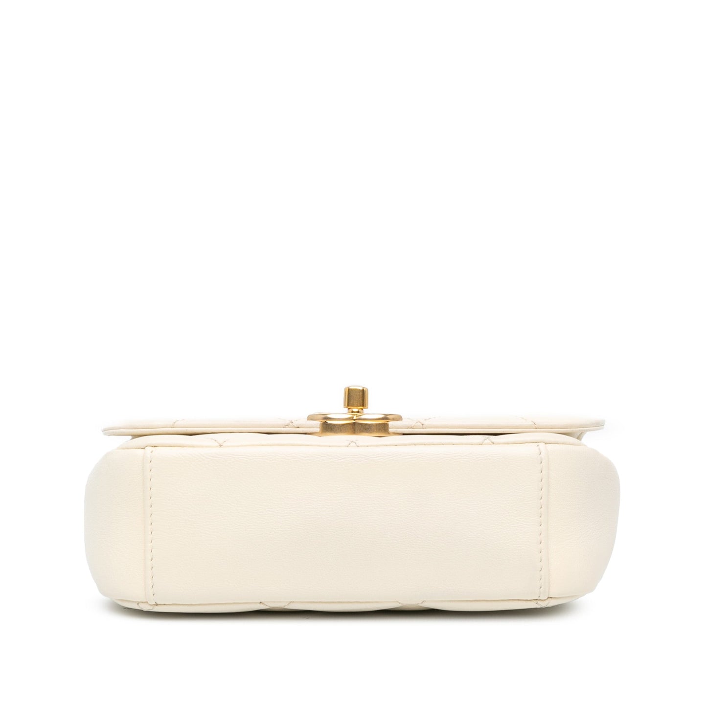 White Chanel Small Quilted Lambskin CC Coin Flap Crossbody Bag