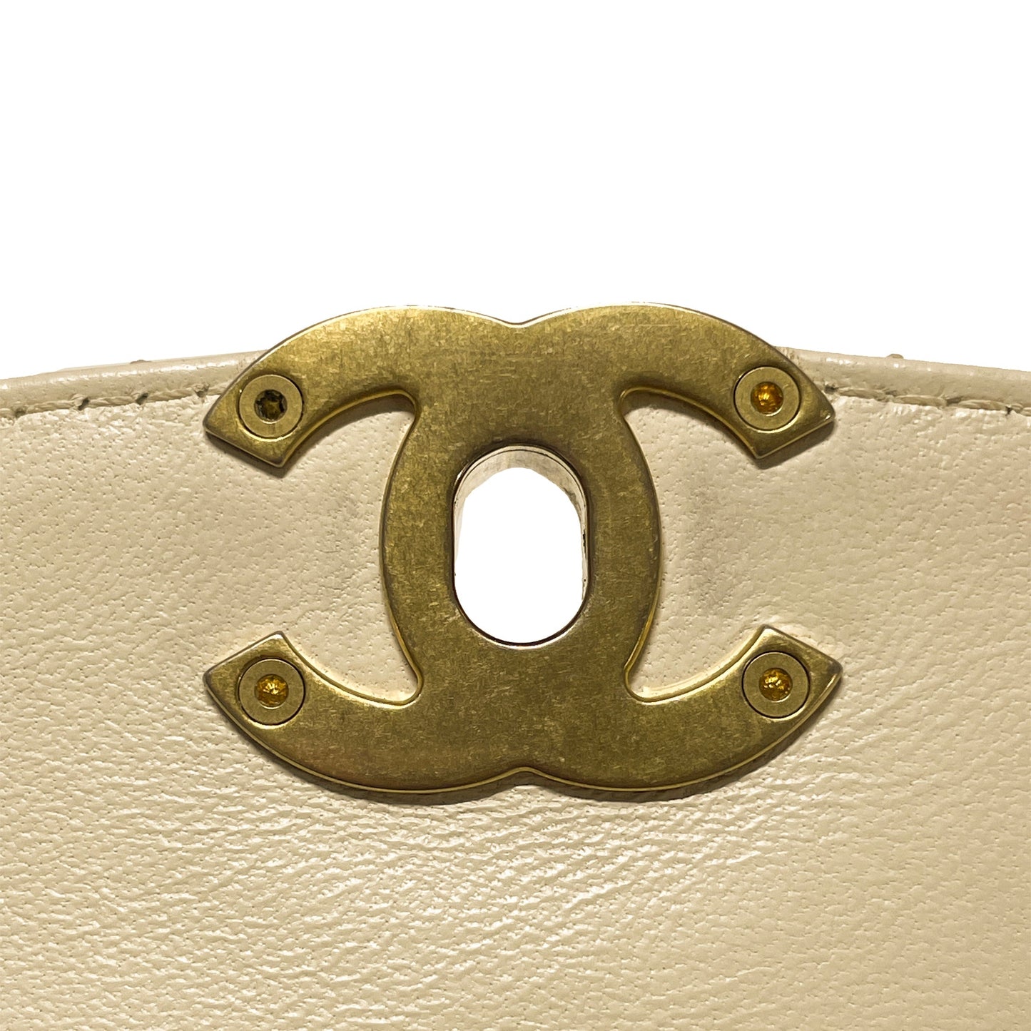 White Chanel Small Quilted Lambskin CC Coin Flap Crossbody Bag