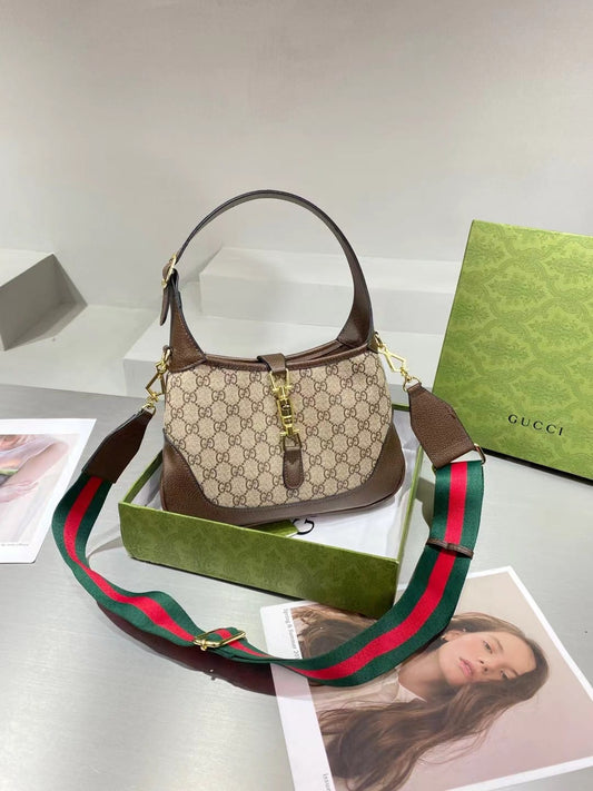 Gucci Canvas  Jackie  (Crossbody Shoulder) Handbag