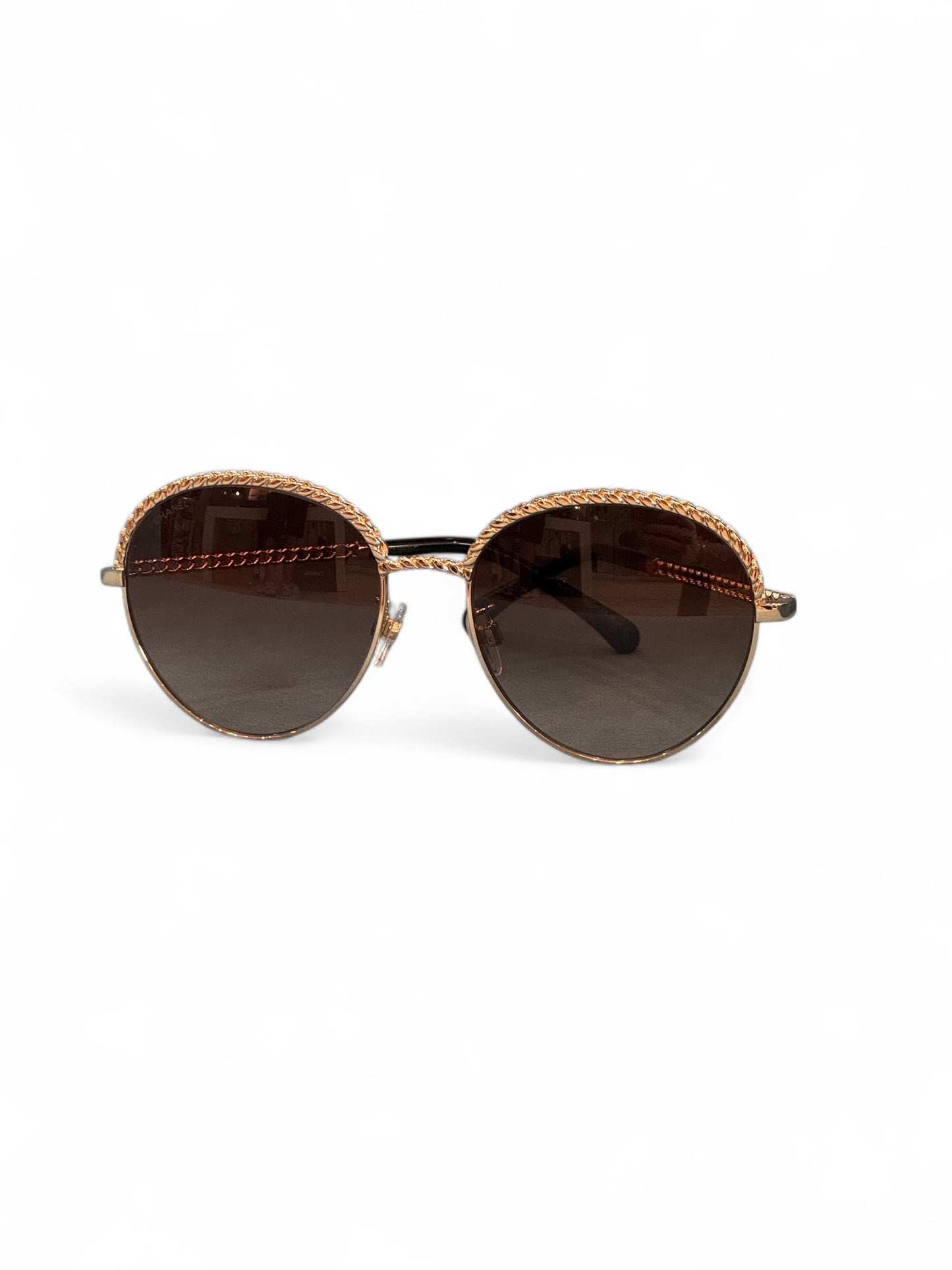Chanel - Solaires ronde avec chaînette