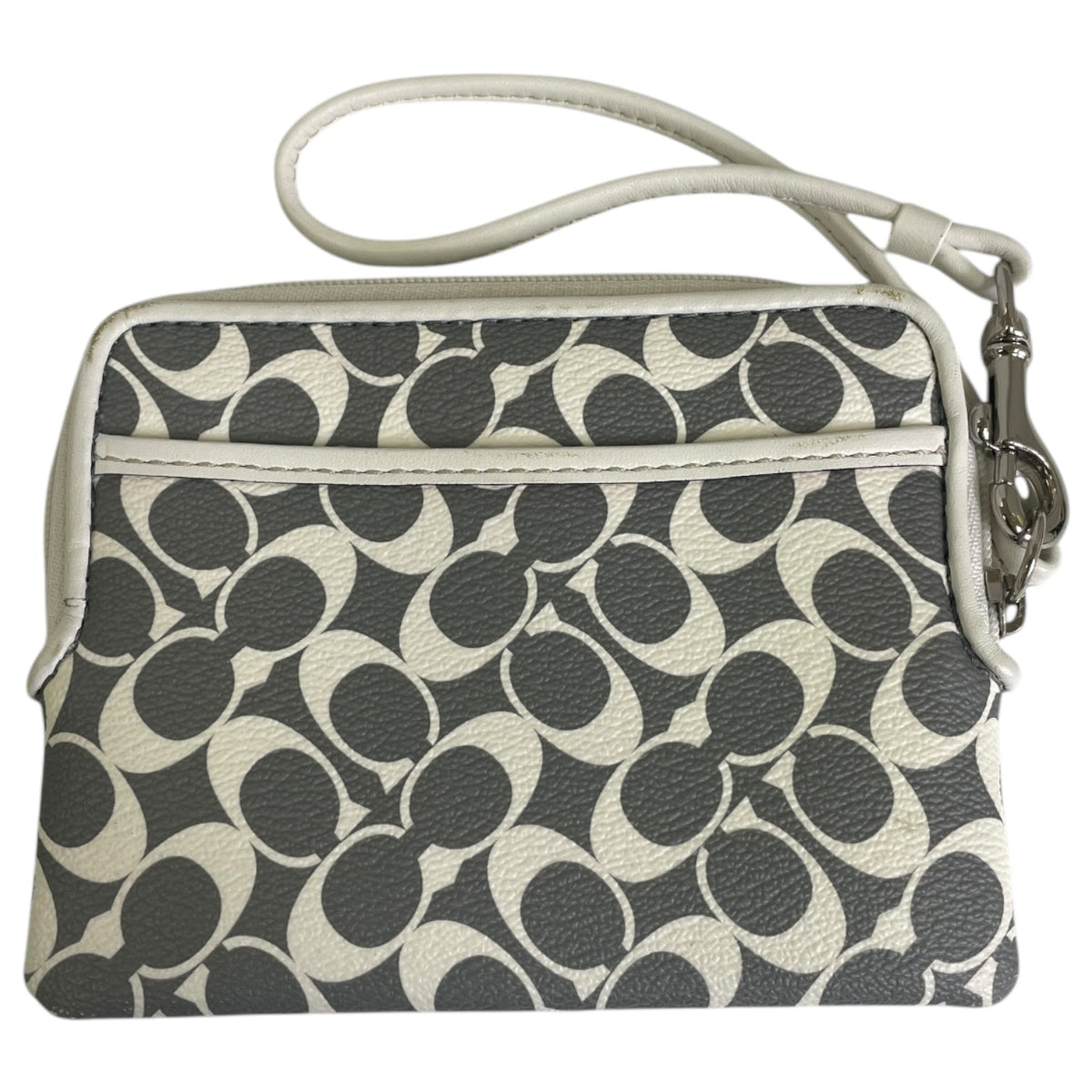 Wristlet Designer By Coach In Grey & White, Size:Small