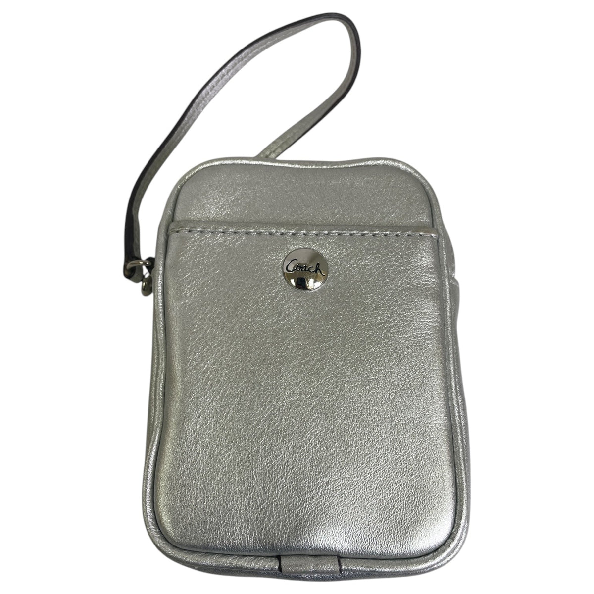 Wristlet Designer By Coach In Silver, Size:Small