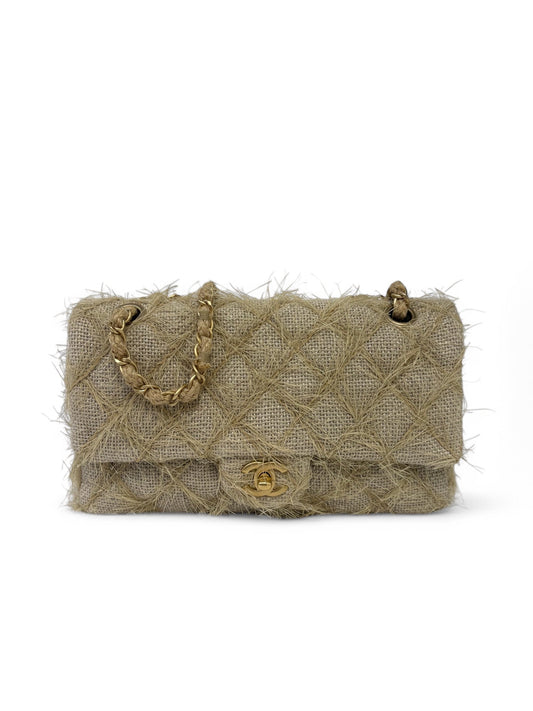 Chanel - Sac classique tweed et lin