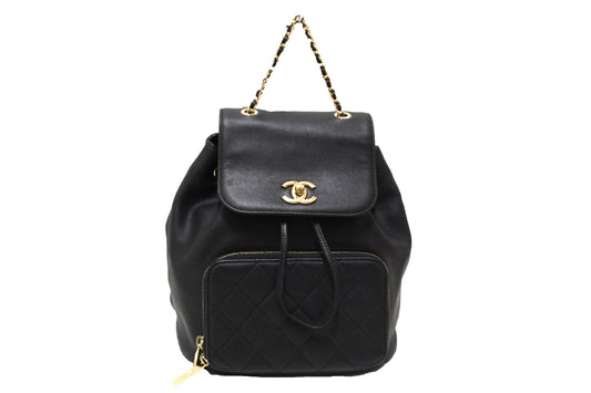 Chanel Black Caviar Leather Business Affinity Backpack