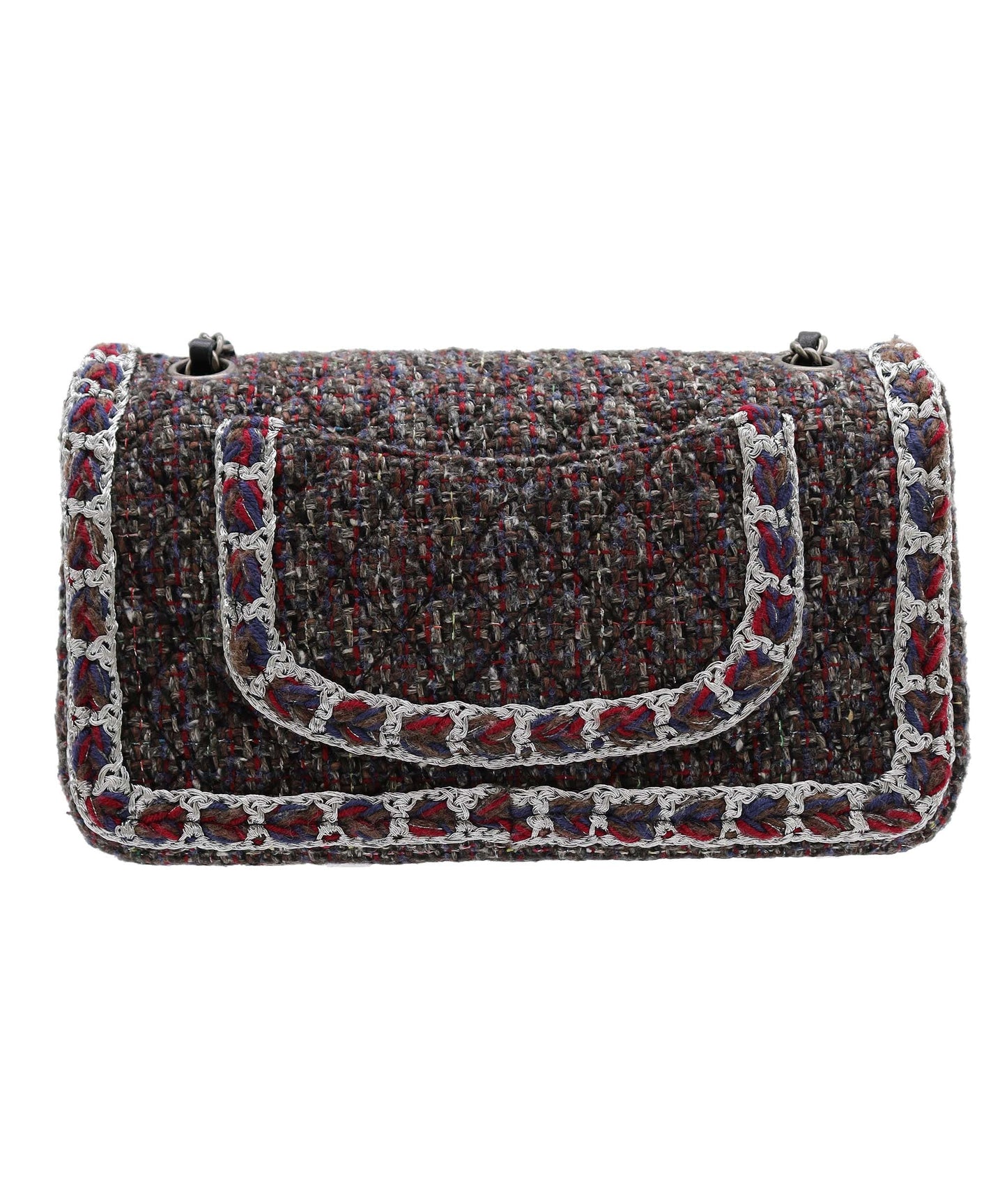 CHANEL CHAIN SHOULDER BAG TWEED LEATHER DXBS3476
