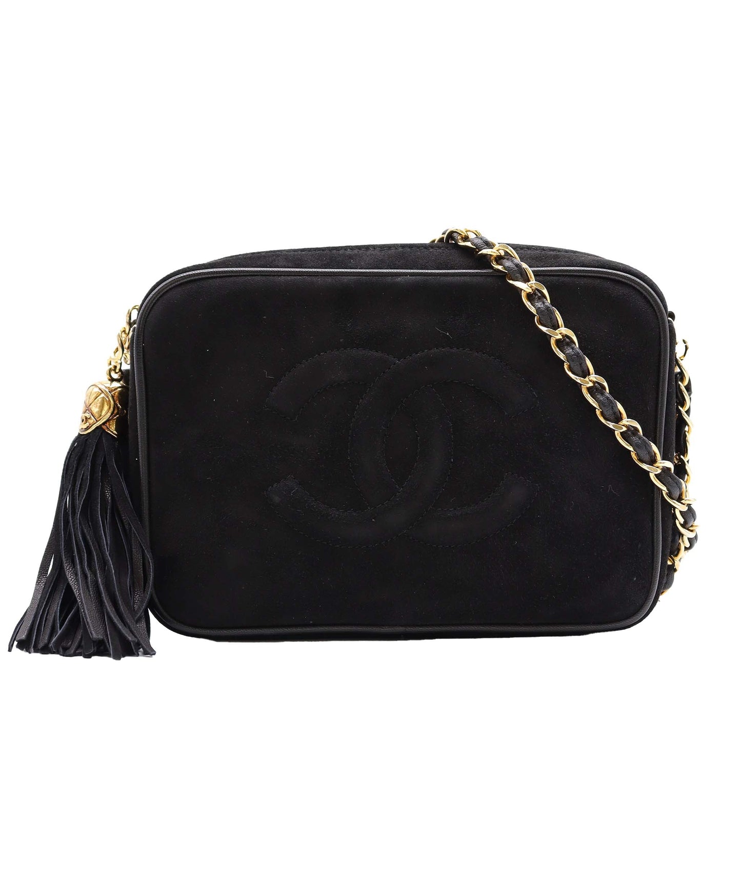 CHANEL suede fringe shoulder DXBS3488