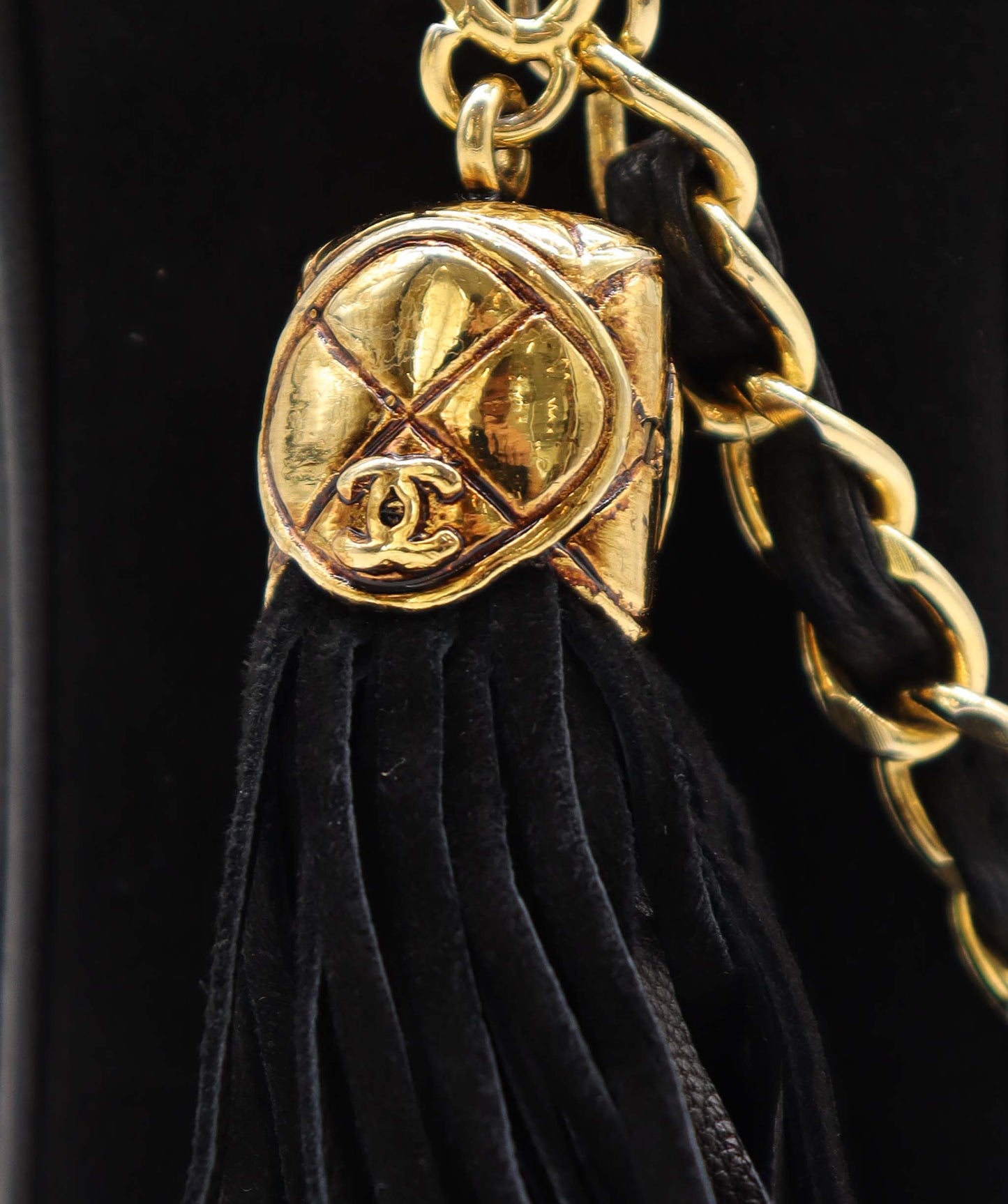 CHANEL suede fringe shoulder DXBS3488