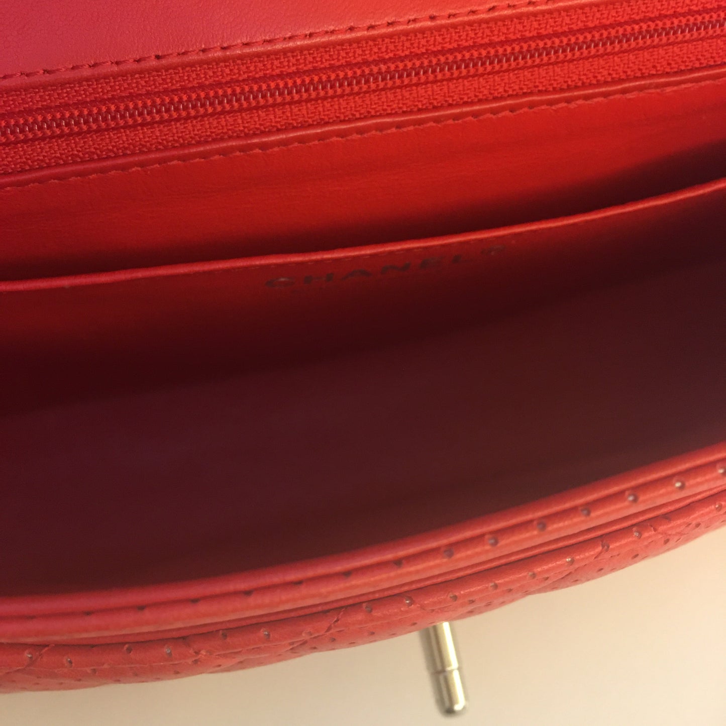 CHANEL Timeless/Classique Shoulder Bag in Red Leather