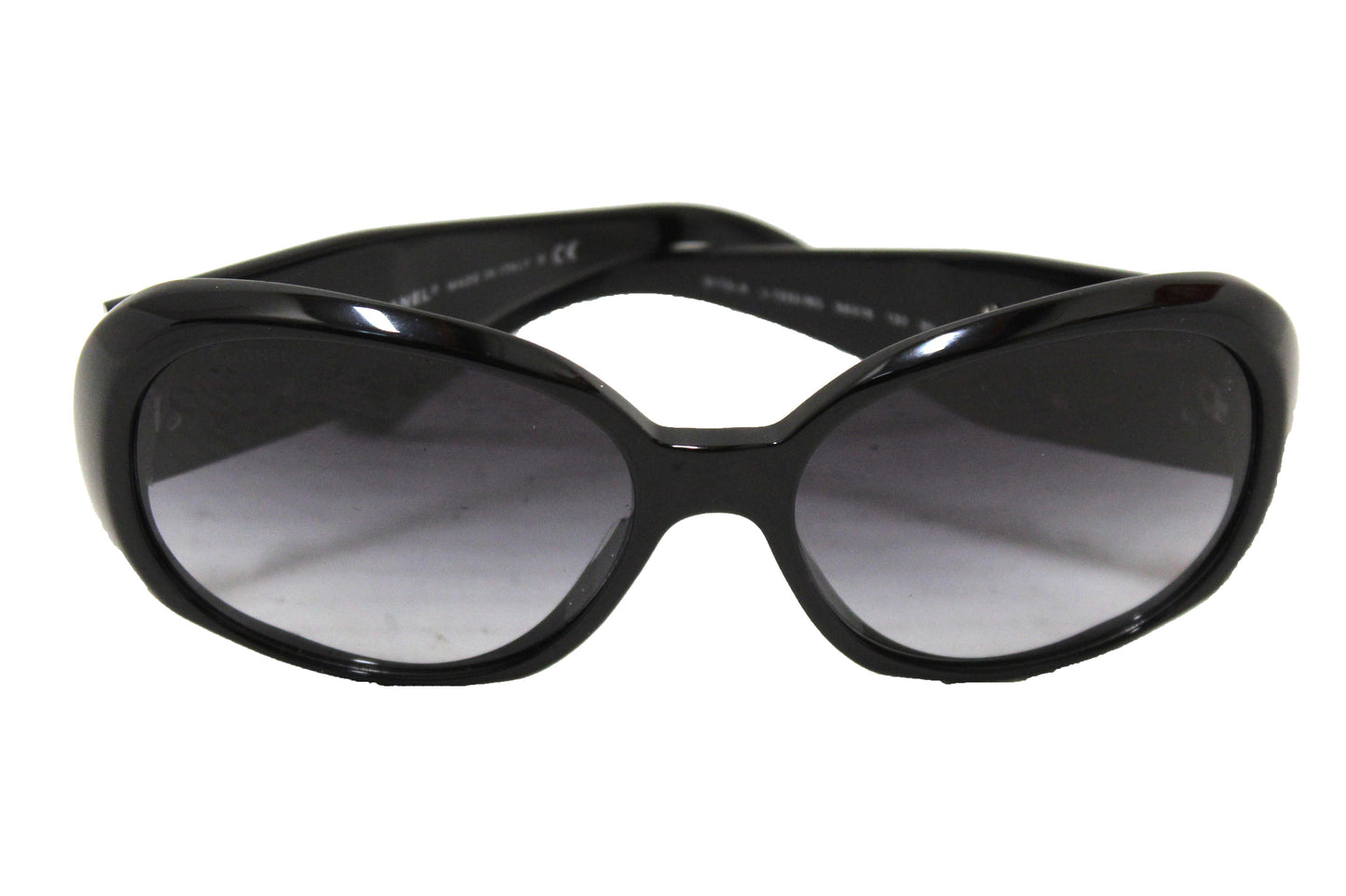 Chanel Black Oval with Red Camellia Flower Sunglasses