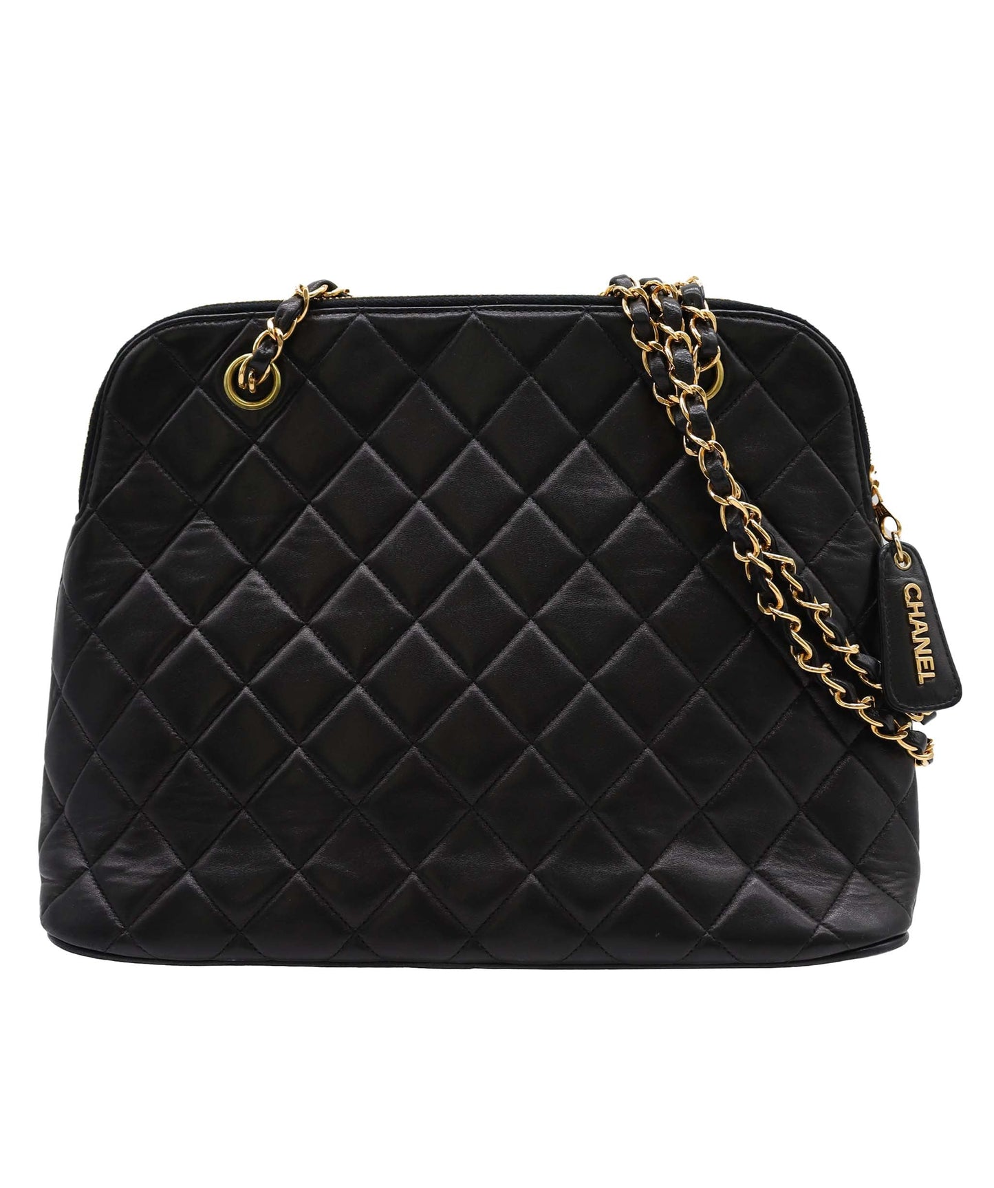 Chanel Vintage Alma Zip Tote Black Lambskin GHW #4 SKC1994