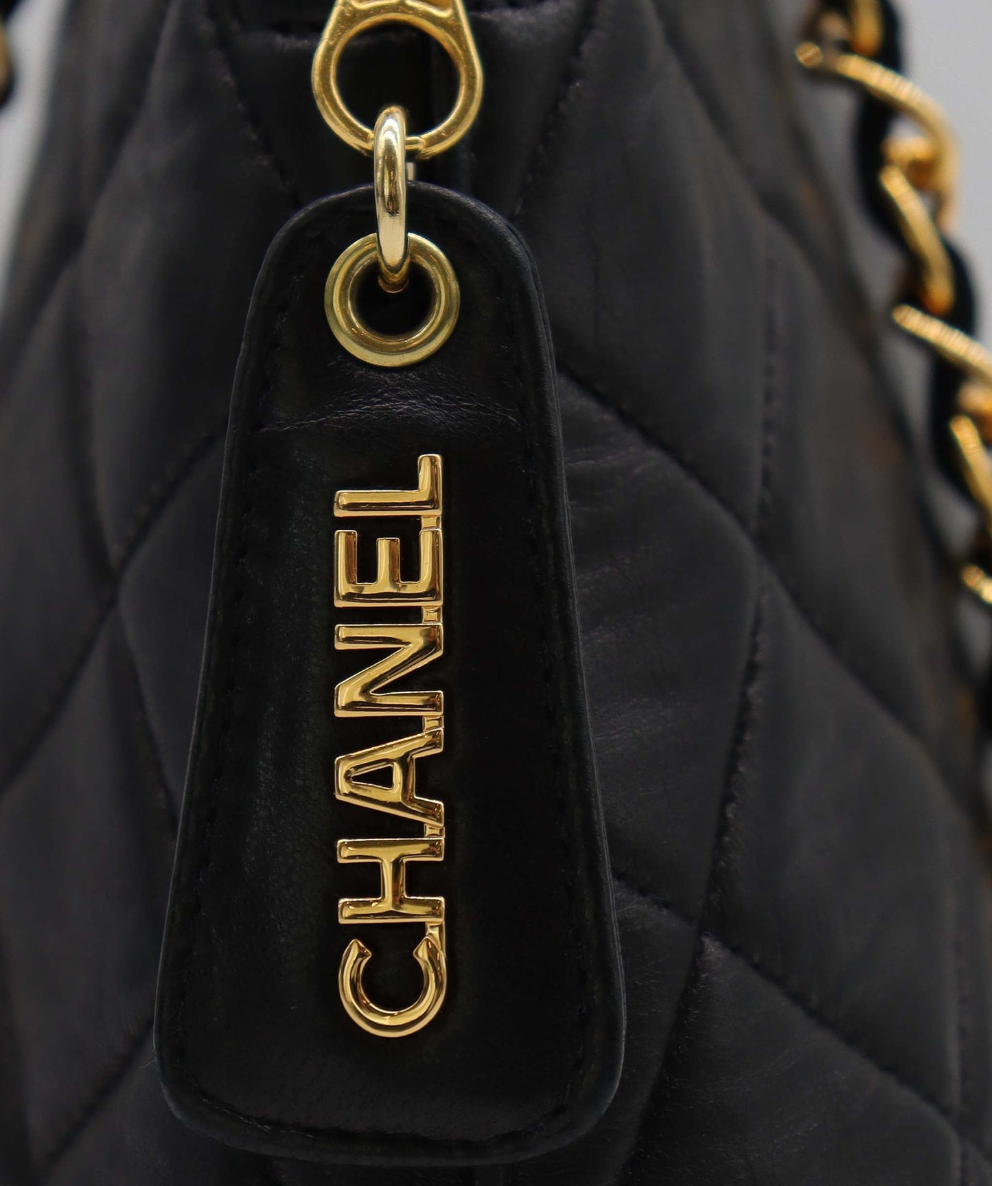 Chanel Vintage Alma Zip Tote Black Lambskin GHW #4 SKC1994