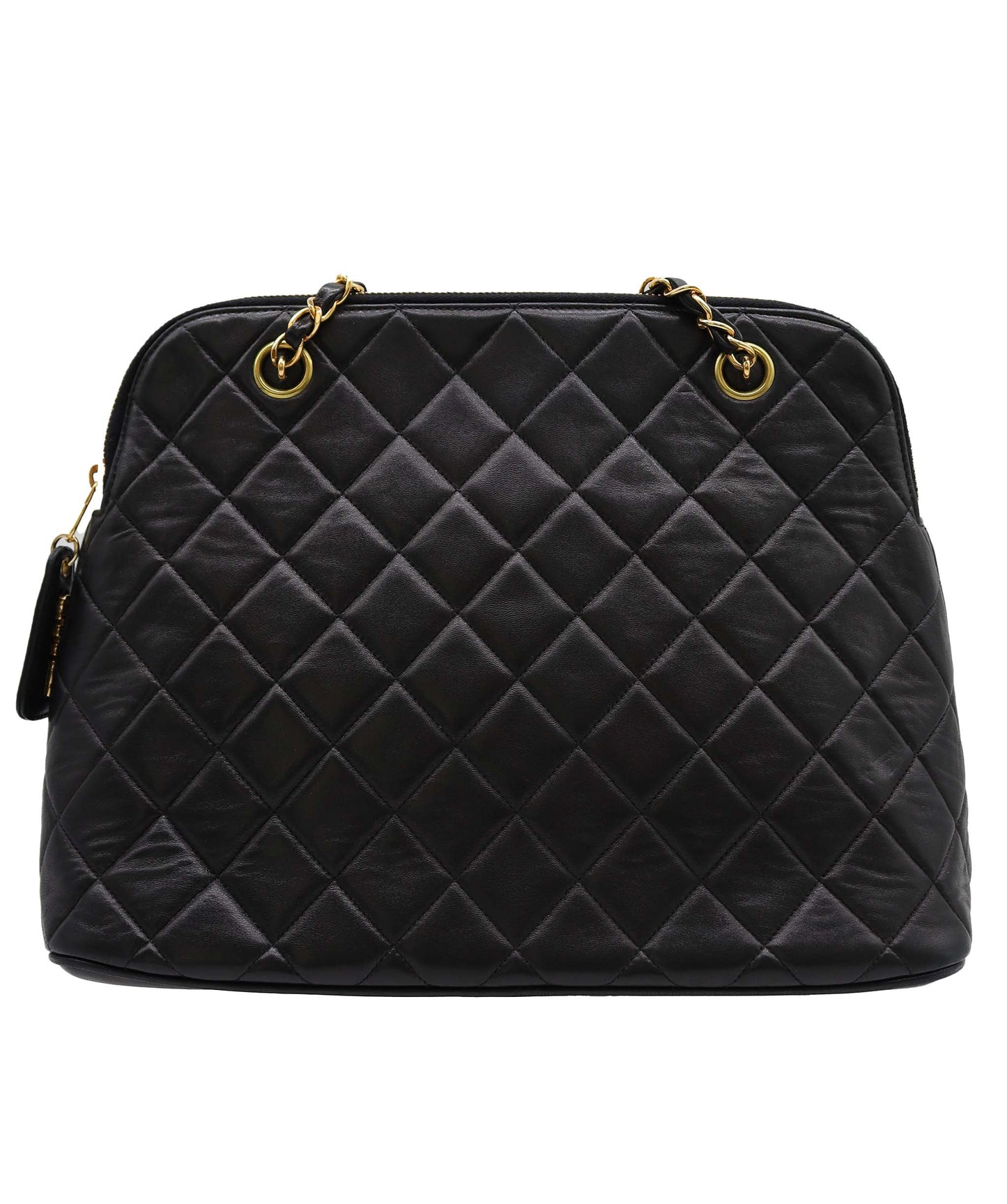 Chanel Vintage Alma Zip Tote Black Lambskin GHW #4 SKC1994
