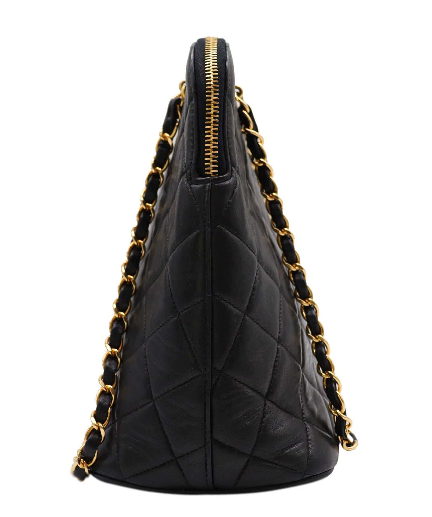 Chanel Vintage Alma Zip Tote Black Lambskin GHW #4 SKC1994