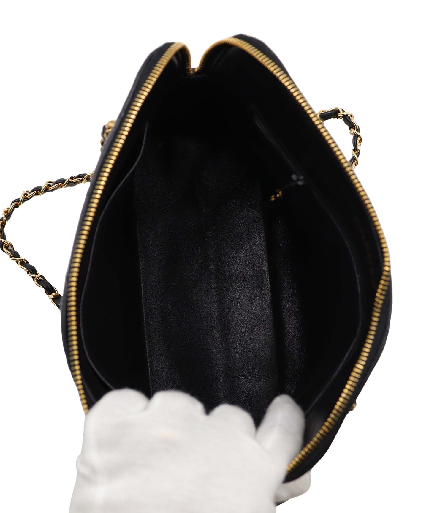 Chanel Vintage Alma Zip Tote Black Lambskin GHW #4 SKC1994