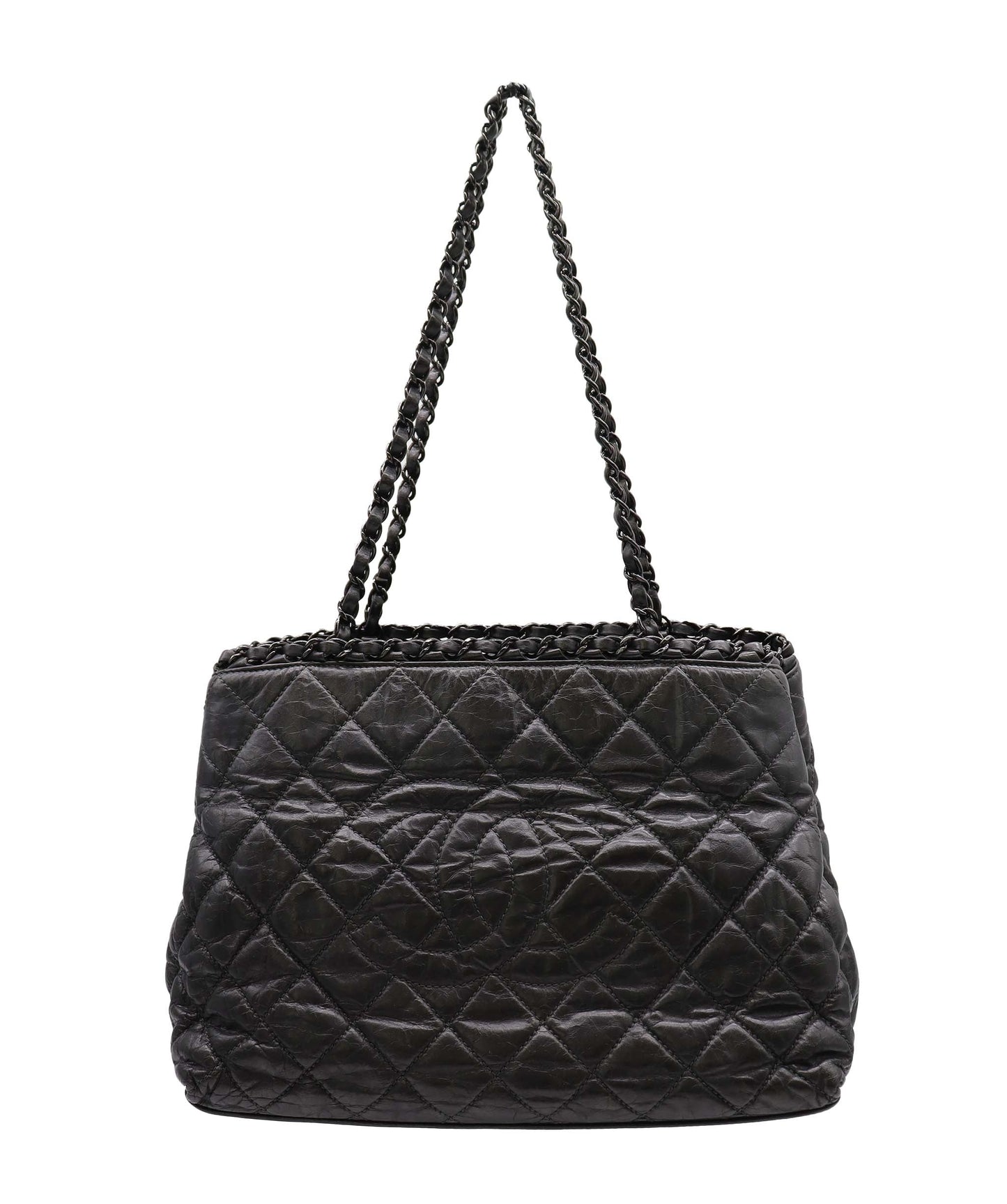 Chanel Chain Around Tote Bag Black Calfskin Black Hardware #14  SKC2012