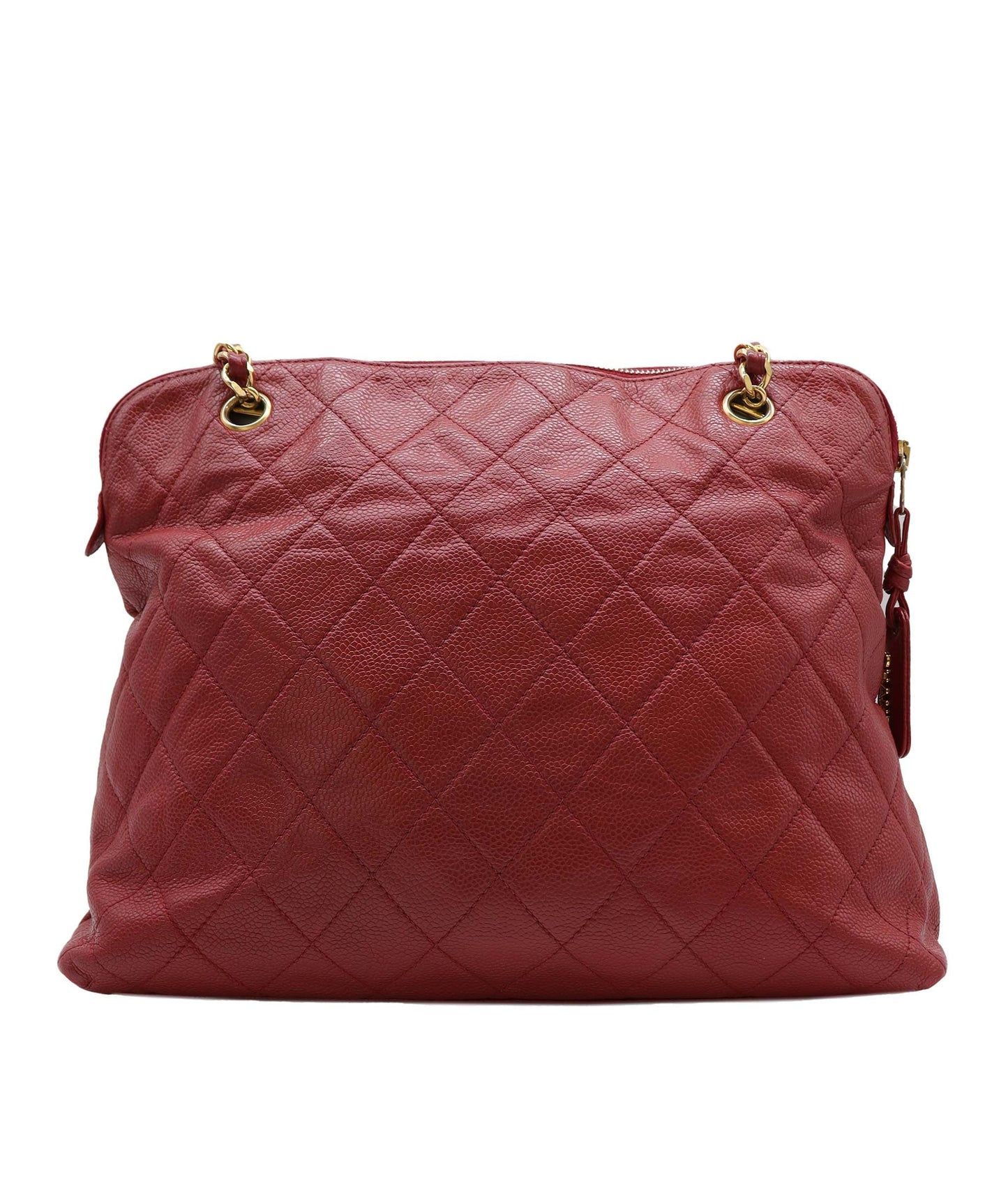 Chanel Vintage Envelope Turnlock Zip Tote Red Caviar GHW #4 SKC1995