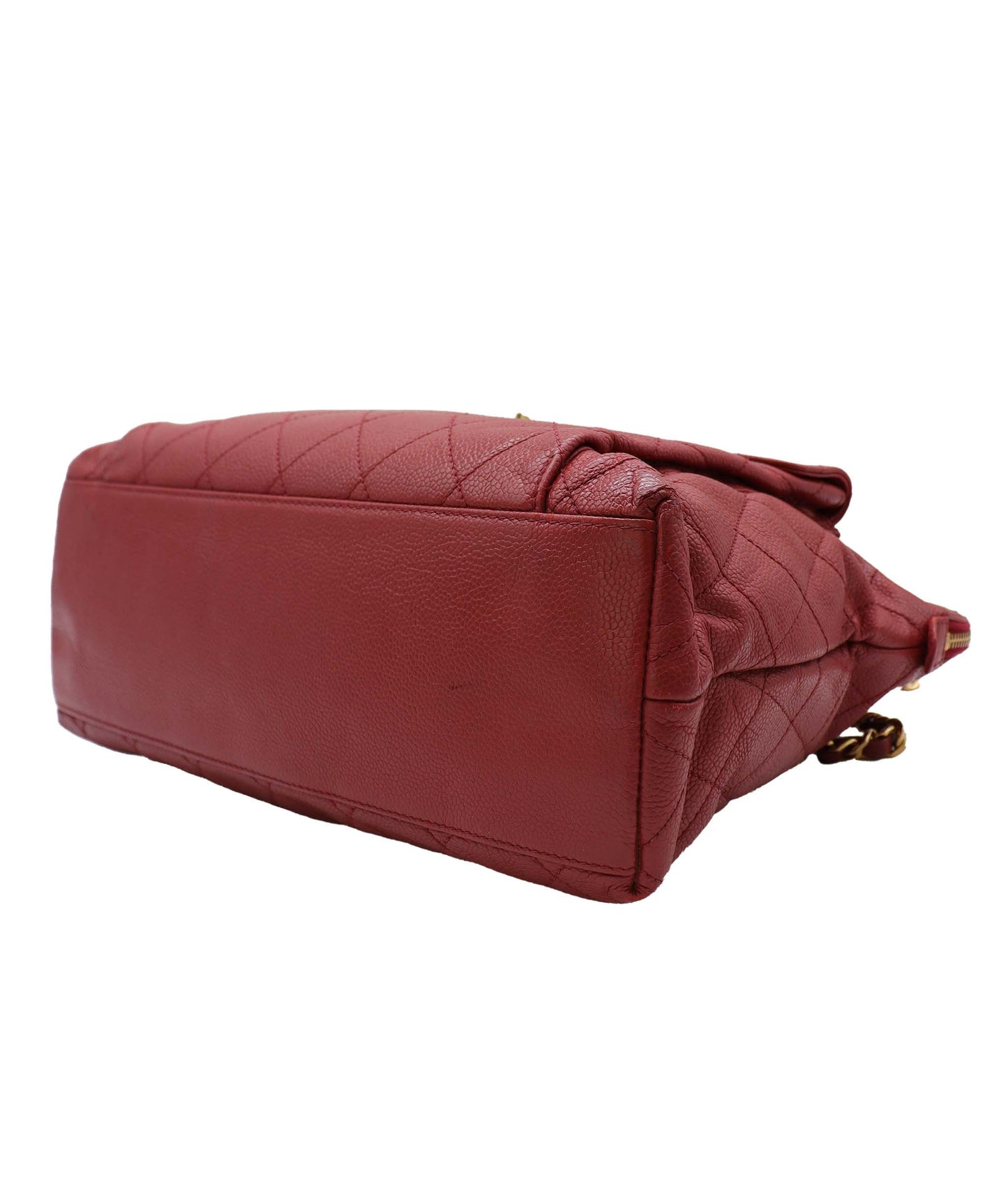 Chanel Vintage Envelope Turnlock Zip Tote Red Caviar GHW #4 SKC1995